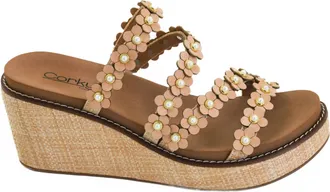 Corkys Footwear Womens Lets Be Friends Wedge Sandals In Raffia