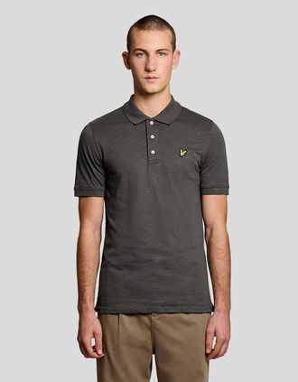 Lyle & Scott Lyle And Scott Mens Fine Cotton Slub Polo Shirt - Grey - Size: 38