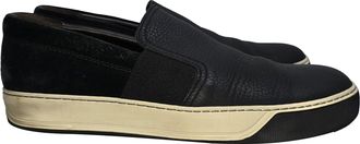 Lanvin Slip-On Sneakers in Black Leather and Suede