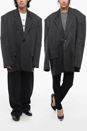 Balenciaga Blazer UNISEX in Lana con Spalline Imbottite Balenciaga