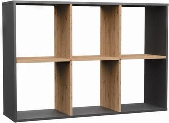 Topeshop Hucoco - marion - Scaffale modulare a 6 cubi - Libreria a 6 scomparti - 110x30x75 cm - Mobile contenitore