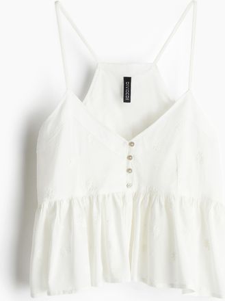H&M Tr&auml;gertop mit Peplum - White
