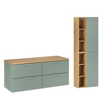 Petits Meubles Mueble bajo encimera de 120 cm paneles laminados verde