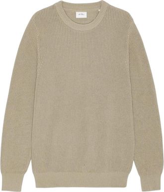 Les Deux Rib Crewneck Knit - Heren - Ronde hals truien - Beige - M - Katoen - Truien & Vesten