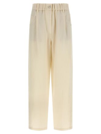 Brunello Cucinelli White Viscose Casual Womens Pants