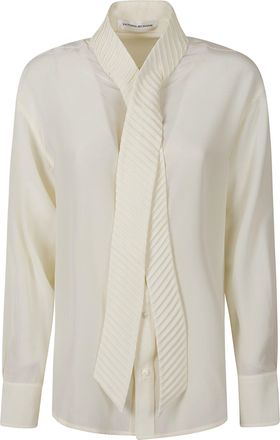 Victoria Beckham Scarf Detail Pleated Blouse