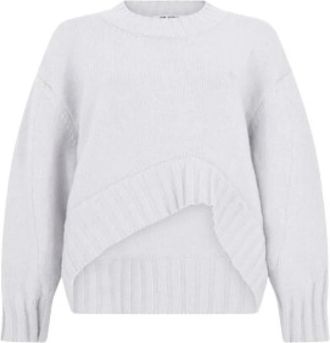 The Attico Sprayed Wool Cashmere Sweater - Dames - Ronde hals truien - Grijs - 2XS - Wol - Truien & Vesten