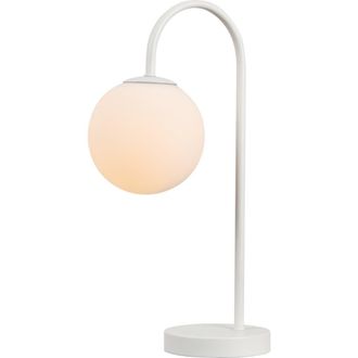 Jonathan Y Designs Arco Iron/Glass Minimalist Mid-Century Globe LED Table Lamp in White at Nordstrom