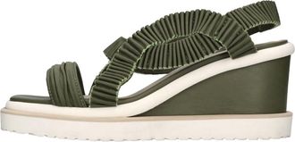 Patrizia Bonfanti Leila Sandalen - Dames - Sleehakken - Groen - 37 EU - Leer - Schoenen