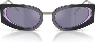 Diesel 54mm Cat Eye Sunglasses in Trilayer Metal Liliac /Violet at Nordstrom