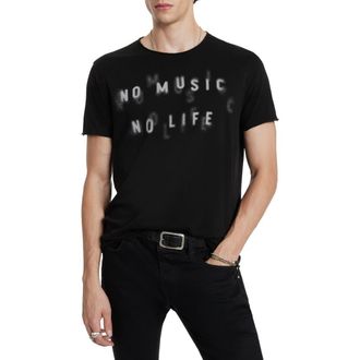 John Varvatos No Music Graphic T-Shirt in Black at Nordstrom Rack, Size Xx-Large