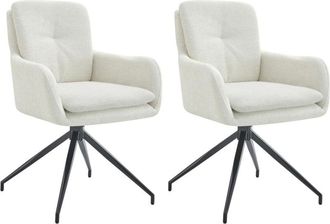 Clp Clp - Lote De 2 Sillas De Comedor Tela Pickett Crema