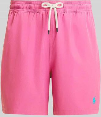 Ralph Lauren Badeshorts mit Logo-Stitching Modell TRAVELER in Pink, Gr&ouml;&szlig;e XXL