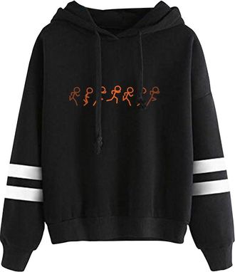 Generic Alan Becker RUN CYCLE Fashion Mens Hoodie Casual Loose Tracksuit (Black,M)