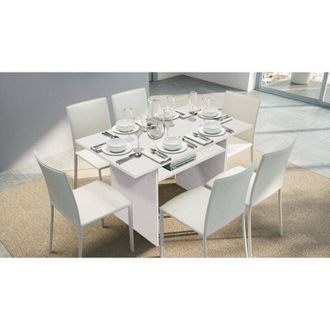 Dmora Consolle allungabile Agrippino, Tavolo da pranzo con apertura a libro, Consolle multiuso allungabile, 100% Made in Italy, 120x70h75 cm, Bianco - Dmora