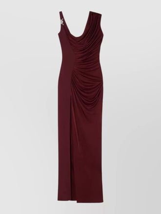 Versace asymmetric draped evening gown