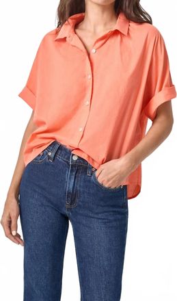 Lilla P Elbow Sleeve Button Down Shirt In Nectar