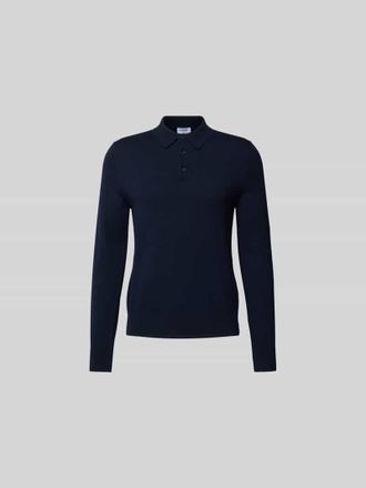 Filippa K Slim Fit Poloshirt aus Woll-Mix in Dunkelblau, Gr&ouml;&szlig;e S