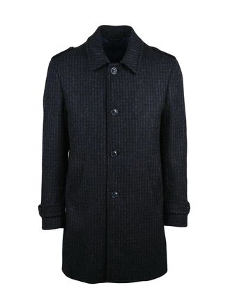 L.B.M. 1911 Blue-Black Wool-Blend Coat