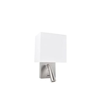 Netlighting Gamma LED Wall Light Reading Light Square Shade Nickel 179lm 2700K in White