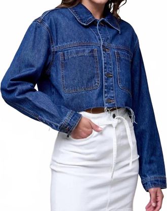 Hidden Jeans Dallas Crop Denim Jacket In Dark Wash
