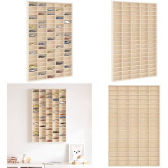 vidaXL Vetrina da collezione in legno con 90 scomparti 50,5x4,5x79 cm - Organizzazione in casa - Archivio per oggetti