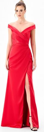 Bariano Aliana Off Shoulder Gown in Red at Nordstrom, Size 10