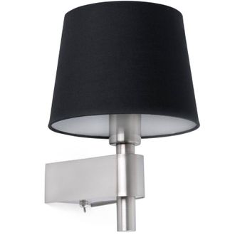 Faro Barcelona Faro Room - Applique da interno 1 luce nera, nichel satinato, attacco E27