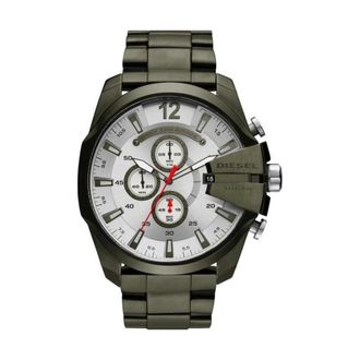 Diesel Mega Chief Horloge - Heren - Accessoires - Grijs - Maat: ONE Size