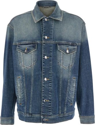 Dolce & Gabbana Blue Distressed Effect Jacket