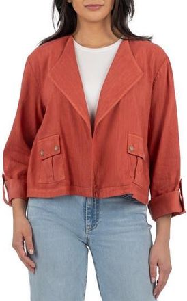 Kut from the Kloth Karie Open Front Linen Blend Jacket in Clay at Nordstrom Rack, Size X-Large