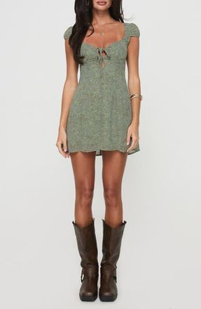 Princess Polly Alora Floral Minidress in Green at Nordstrom, Size 12