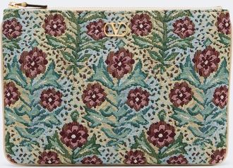 Valentino Garavani VLogo floral jacquard pouch