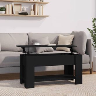 vidaXL Tavolino da Salotto Nero 101x49x52 cm in Legno Multistrato - Vidaxl