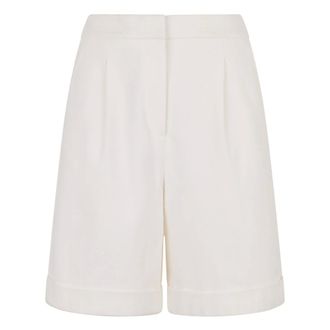 PESERICO Korte Broeken, Dames, Wit, S, Katoen, High-waisted Shorts