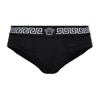 Versace Bottoms, male, Black, Size: 2XL Cotton-Jersey Briefs