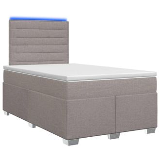 vidaXL Letto Box Spring Con Materasso Tortora 120 X 190 Cm Tessuto Vidaxl