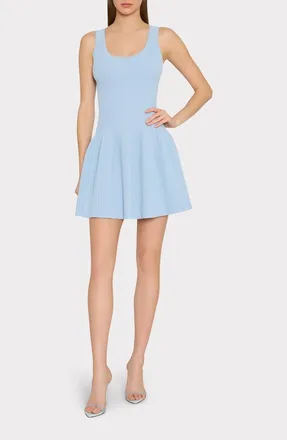 Milly Marea Sleeveless Fit & Flare Sweater Dress in Light Blue at Nordstrom, Size X-Small