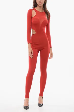 Alexander McQueen Jumpsuit Stirrup Effetto Trasparente con Dettagli Cut Out Alexander McQueen
