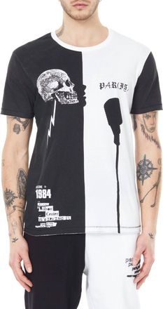 Eleven Paris Paris Is Punk Knit Printed T-Shirt In Black/white