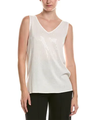 Anne Klein Sequins V-Neck Tank