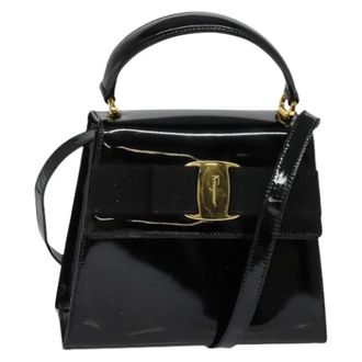 Ferragamo Pre-owned Handbags, female, Black, Size: ONE SIZE Pre-owned Leather Handbag