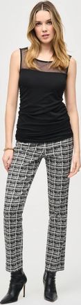 Joseph Ribkoff Mesh Sleeveless Fitted Top In Black