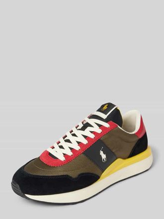 Polo Ralph Lauren Sneaker aus Leder-Mix Modell Train in Oliv, Gr&ouml;&szlig;e 46