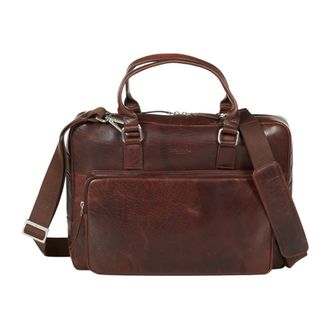 Howard London Laptop Bag Leopold - Heren - Laptoptassen - Bruin - ONE Size - Leer - Tassen