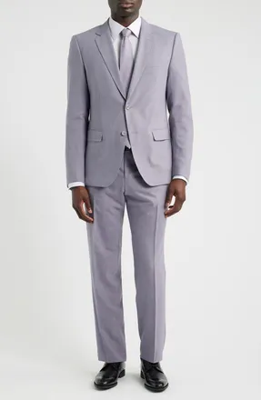 BOSS Huge Medium Purple M&eacute;lange Wool Suit at Nordstrom, Size 44
