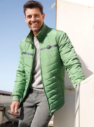 Marco Donati Steppjacke MARCO DONATI, Herren, Gr. 48, gr&uuml;n (eucalyptus), 100% Polyester, gemustert, gestreift, unifarben, Jacken Steppjacke