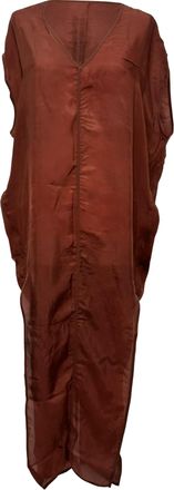 Rick Owens Arrowhead maxi-jurk in bruin cupro
