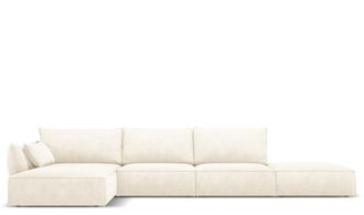 BLOOMINGLOFT 5-Sitzer Design Ecksofa Vanda mit Eckteil links - Chenille-Bezug