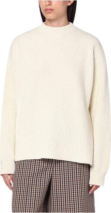 Jil Sander Stijlvolle Sweaters voor Mannen en Vrouwen - Dames - Ronde hals truien - Wit - XS - Truien & Vesten